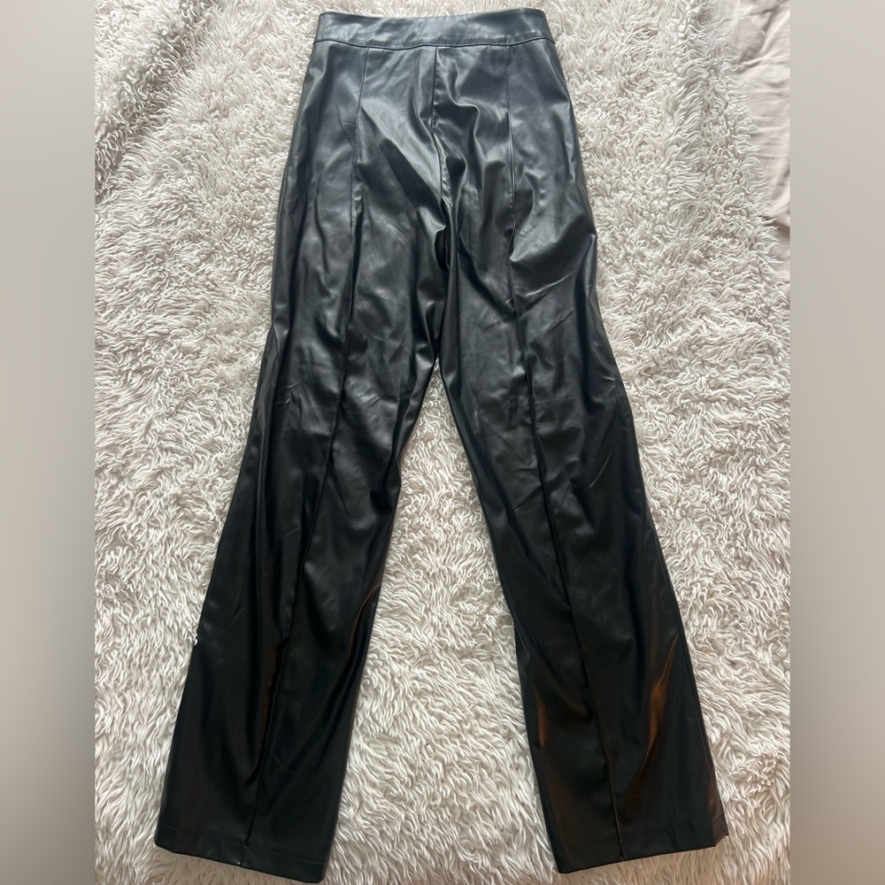 Princess Polly Trouble Pu Laced Up Pants Black - Picture 4 of 8